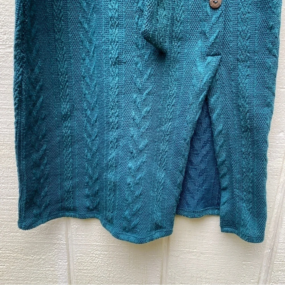 Luna Chix Forest Green Cable Knit Sleeveless Sweater Dress Size Medium